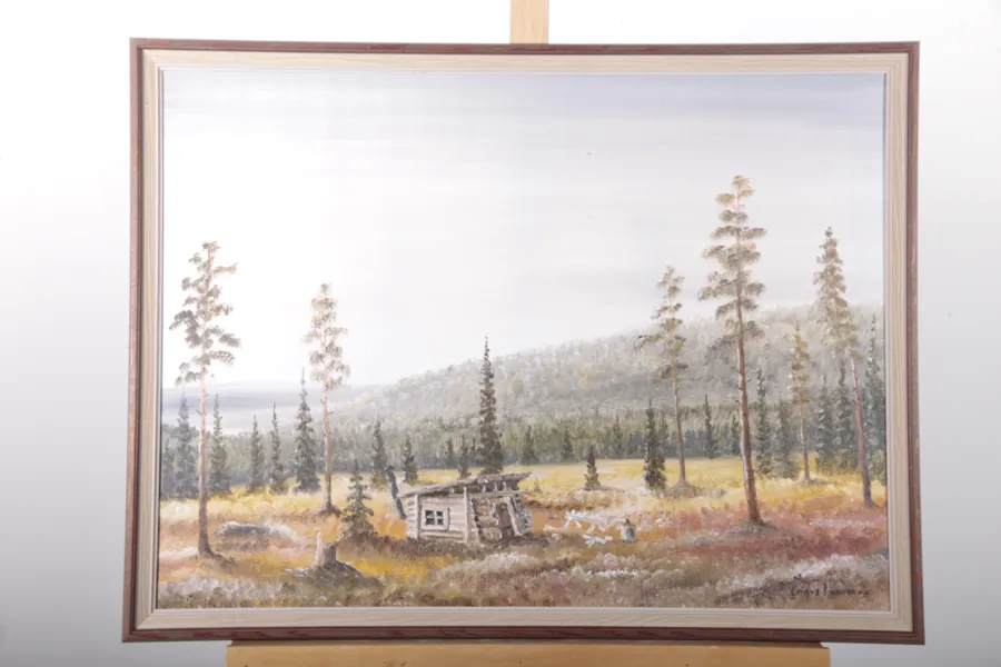 Yngve Ivarsson- Olja på duk, Konstnären från Rengjsö, Hälsingland, Signerad