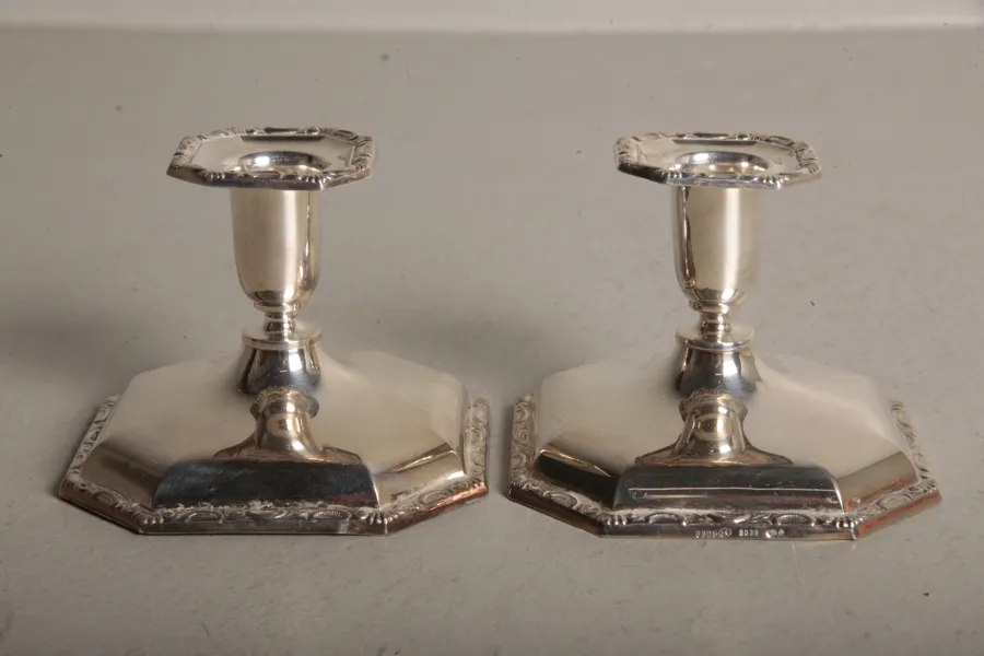 Ljusstakar- Silver, 1-par