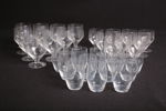 Glasservis, 31-Delar, Slipad dekor