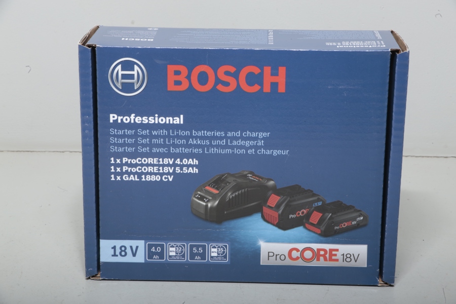 Bosch Professional laddare & batterier, Procore18V 4.0Ah, Procore18V 5.5Ah + GAL 1880 CV