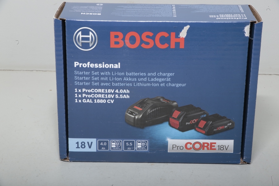 Bosch Professional laddare & batterier, Procore18V 4.0Ah, Procore18V 5.5Ah + GAL 1880 CV