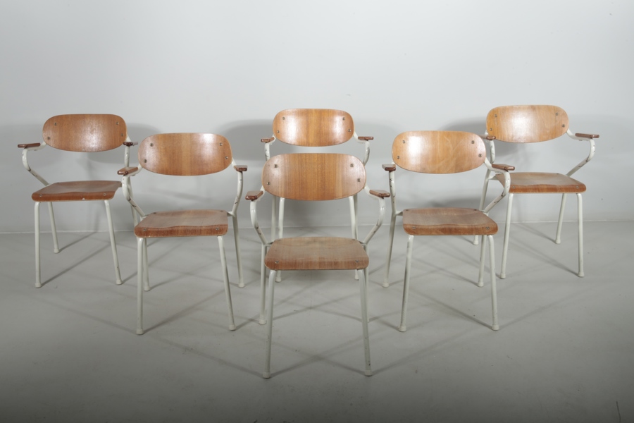 Karmstolar teak, 6 stycken, 1950-1960 tal