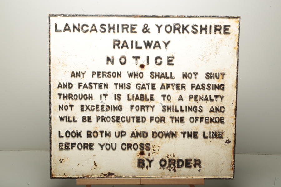 Skylt gjutjärn "Lancashire & Yorkshire railway" 