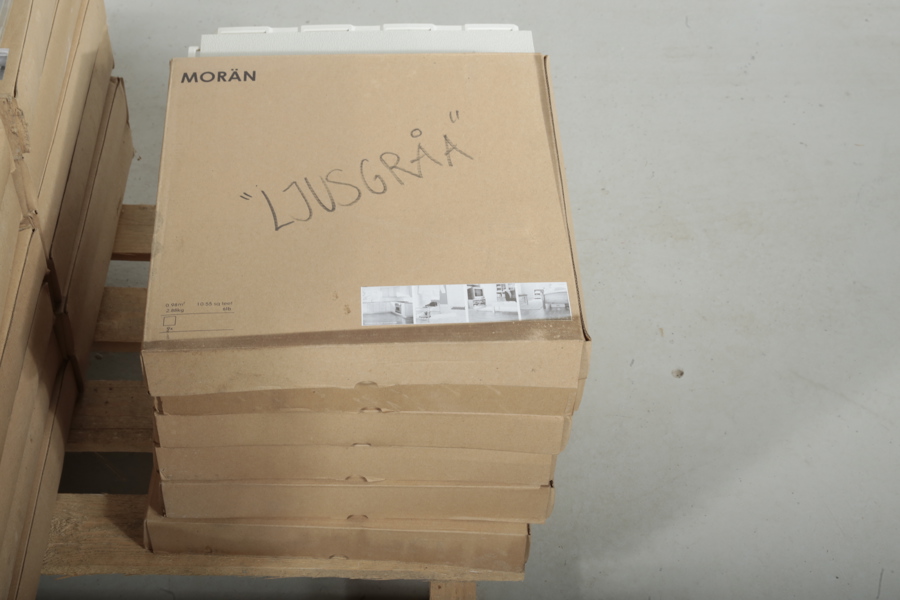 IKEA "Morän" golvplattor ljusgrå, 6 paket