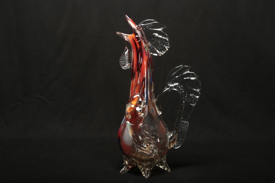 Konstglas "Tupp" tillskriven Murano, Italien, 1900-tal