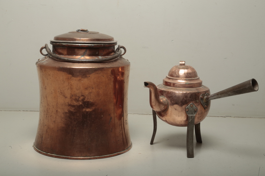 Kruka & kaffepanna koppar, 1800-1900 tal