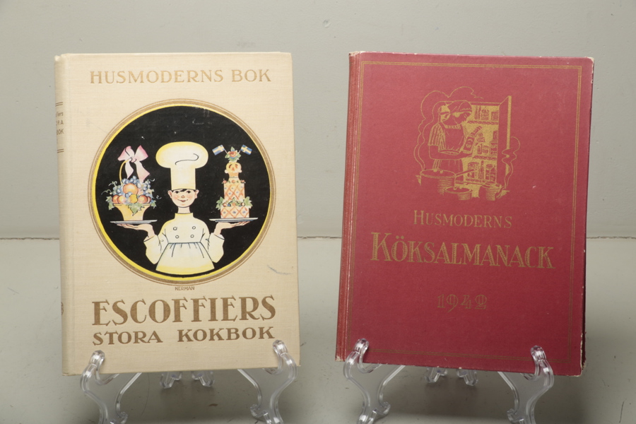 Böcker, Escoffiers stora kokbok & Husmoderns köksalmanack 1942