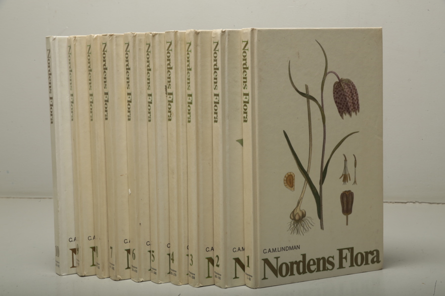 Böcker "Nordens Flora" C.A.M Lindman, Del 1-10